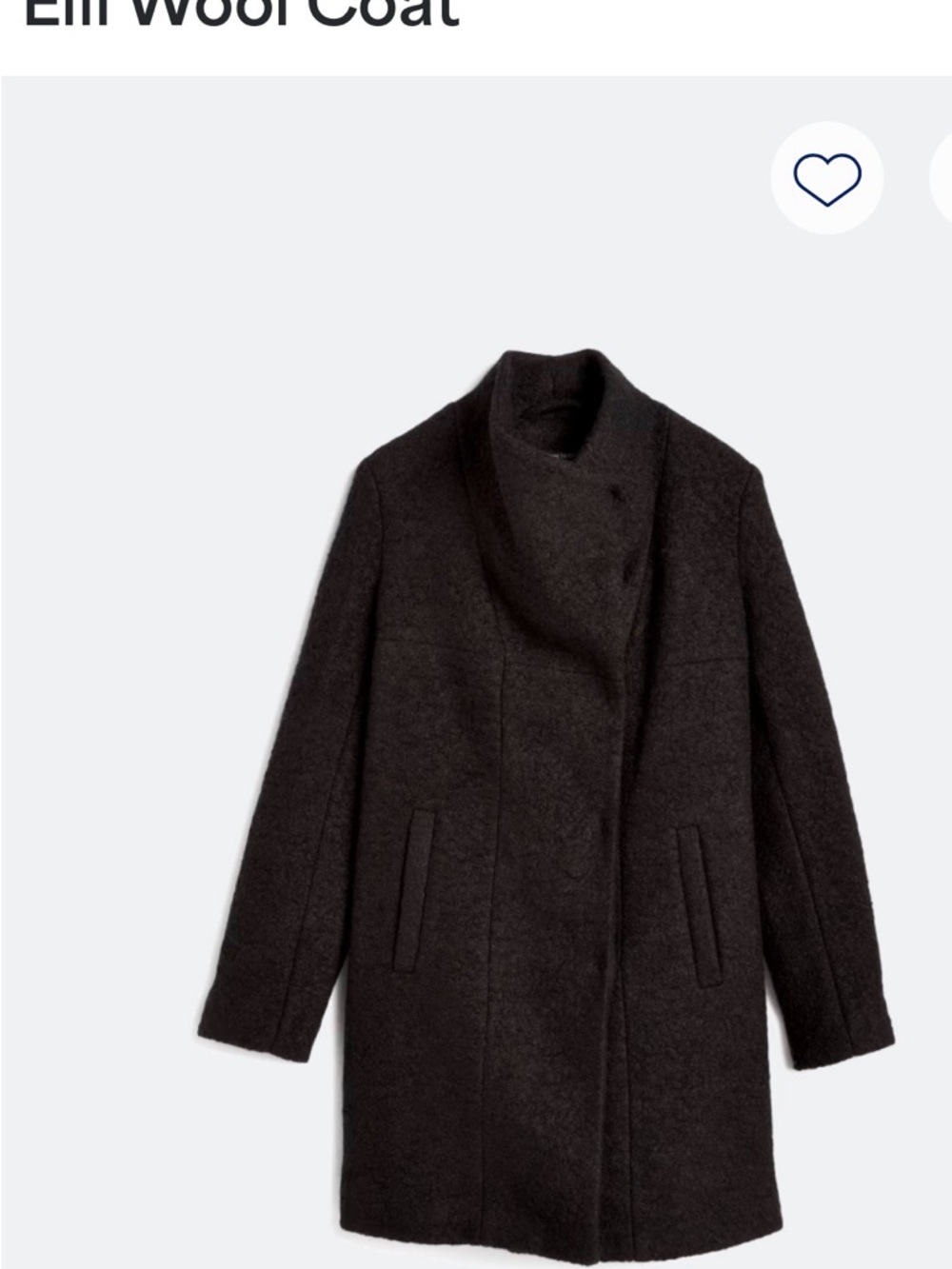 Kenneth Cole Women's Charcoal Wool-Blend Pea Coat